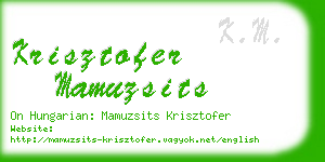 krisztofer mamuzsits business card